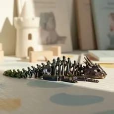 Esqueleto de Dragão Articulado Multicolot Metalizado | Boneco Articulado | Brinquedo Flexível