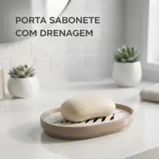 Saboneteira Decorativa Oval com Detalhe Vazado Folha | Porta Sabonete Moderno para Banheiro