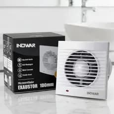 Exaustor Ventilador 100mm Silencioso Quadrado Parede/Teto Banheiro Cozinha Closets Lavabo Alta Vazão Bivolt