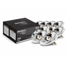 Kit 10 Lâmpada 12v Halógena Ar111 G53 8° 50w 3000k Amarela