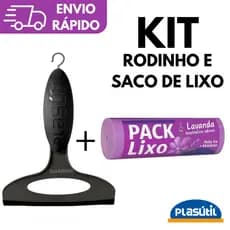 KIT Rodinho de Pia + Sacos de Lixo Perfumados Lavanda Cozinha e Banheiro