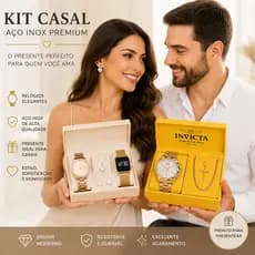 Kit Presente Casal Luxo | Relógios Masculino e Feminino | Acessorios aço inox