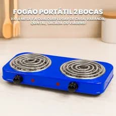 Fogão Fogareiro Elétrico Portátil 2 Bocas 2000w 110v ou 220v Potente Pratico