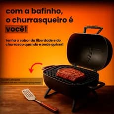 Churrasqueira Móvel Bafinho  Tambor Mini Preta Durável