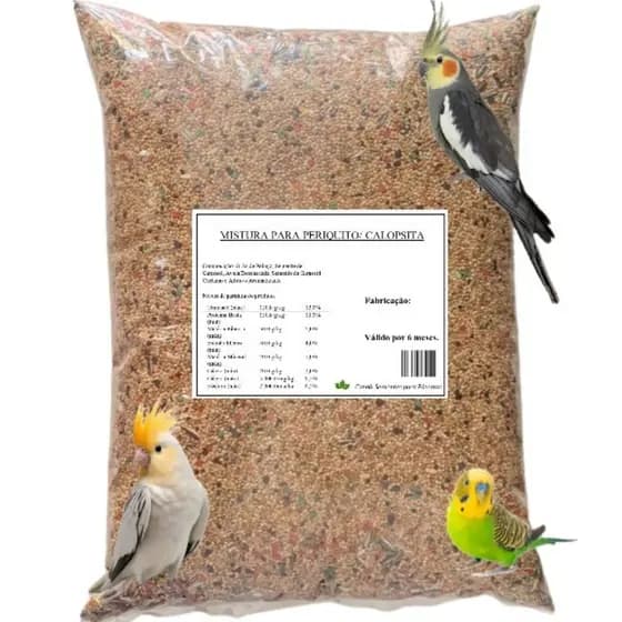 Mistura Calopsita Periquito Agaporne 5kg Ms Sementes Passaro