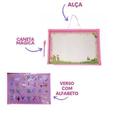 LOUSINHA 38cmX30cm INFANTIL COM CANETA E APAGADOR-QUADRO BRANCO MÁGICA ESCREVE -APAGA