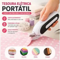 Tesoura de costura elétrica para artesanato à pilha automática prática e leve resistente