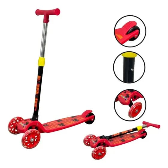 PATINETE 3 RODAS DOBRÁVEL E AJUSTÁVEL VERMELHO - BW283VM