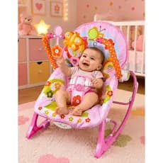 Cadeira De Descanso E Balanço Musical Vibratória Bebe Rosa cadeirinha confortável