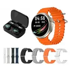 Kit Relógio Smartwatch Gt10 8 Pulseiras + Fone Bluetooth