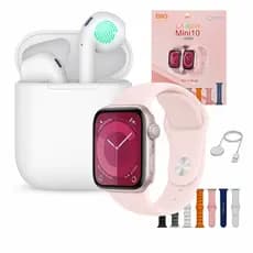 Kit Relógio  Smartwatch W10 Mini Series 41mm 8 Pulseiras + Fone Bluetooth