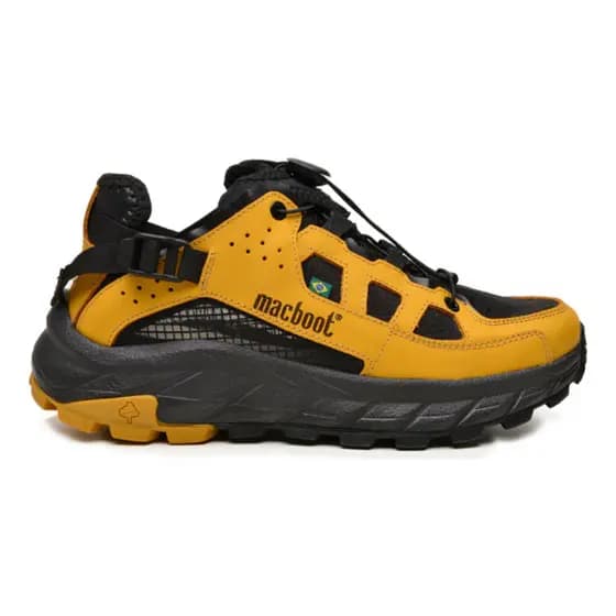 Tênis Macboot Mergulhão Trekking Caminhada Aventura Camping Tenis De Couro Calce Facil Palmilha Gel