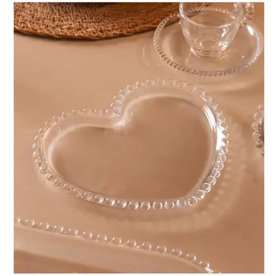 Prato de Cristal Chumbo Coração Pearl - (28372) Wolff Lyor