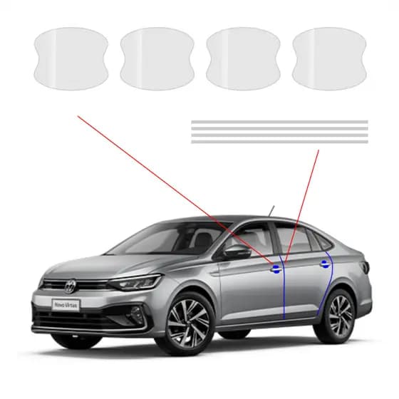 Kit Protetor De Maçaneta E Quina De Porta Vw Virtus Ppf