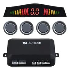 Sensor Estacionamento Ré Prata 4 Sensores Display Cores E tech