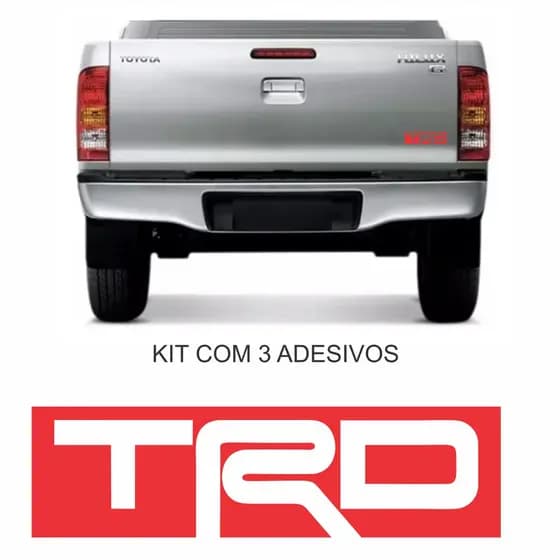 KIT TRÊS ADESIVOS TOYOTA TRD VAZADO