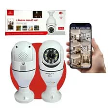 Câmera De Segurança WIFI Lâmpada Sem Fio full HD IP 360°Com Microfone 8177
