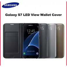 Original capa para Samsung Galaxy S7 Case LED View Flip Cover Galaxy S7 LED View Wallet Cover preto