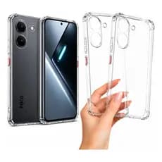 2 Capa Anti Impacto Poco X8 Pro Transparente Com Bordas Proteção Premiuim