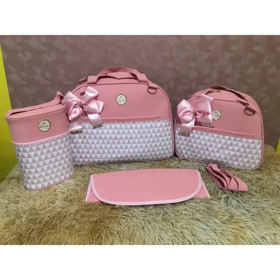 Kit De Bolsa 4 Peças Super Luxo Saída Maternidade Feminina