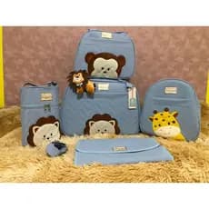 Kit Bolsa/Mala Maternidade Masculino Personalizado Bebê 5 Peças Luxo Gestante Safari