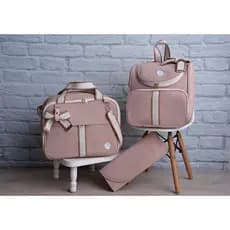 Kit De Bolsa Mala Maternidade Super Luxo Com 3 Peças