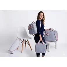 Kit De Bolsa Mala Maternidade Linho Completo 4 Peças