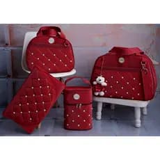 Kit De Bolsa Mala Maternidade 4 Peças Super Luxo