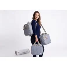Kit De Bolsa Mala Maternidade 4 Peças Linho Super Luxo