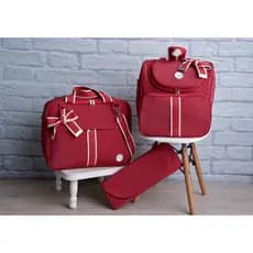 Kit De Bolsa Mala Maternidade 3 Peças Super Luxo