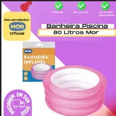 Piscina Banheira Inflável Para Bebê Infantil Redonda 80l Mor