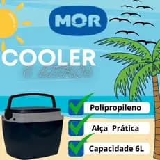 Caixa Térmica Cooler 12 Litros Mor Com Alça Porta Copos