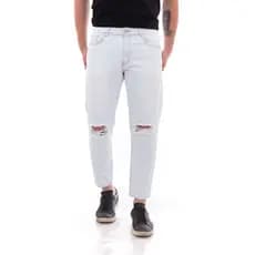Calça jeans Loose Masculina Cropped Básica Rasgada oversized