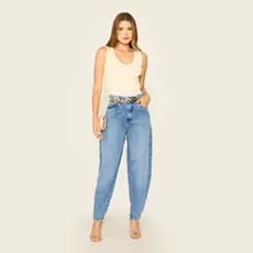 Calça Jeans Baggy Feminina Weg Leg Básica Tendência Y2K Mom