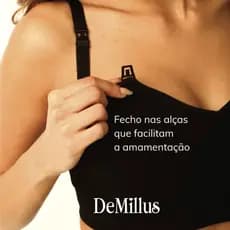 Sutiã Amentação Fecho Click Ultraleve Demillus  Moda Gestante Baby Sem Aro Bojo Duplo