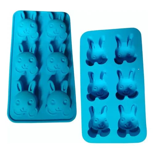Forma Molde Silicone 6 Cabeça Coelho Chocolate Pascoa Cabeça De Coelho