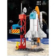 Modelo de foguete estação espacial bloco de montar pequenas peças aeroespacial brinquedo de montar
