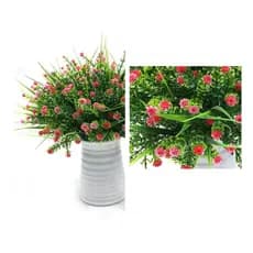 Flor Artificial De Plástico Decoração 28cm Kit Com 3 Ramos