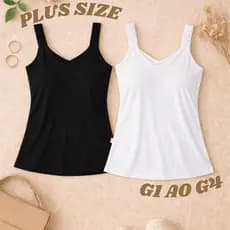 KIT 2 Regata Blusa Feminina Canelada Plus Size Forro Duplo Alça Elástica Tendência