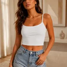 Blusa Feminina Regata Cropped Suplex Alcinha Básico Suplex