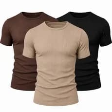 Camiseta Masculina Básica Canelada Slim Fit Confortável Premium unidade e kit