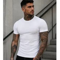 Camisa Masculina Americana Canelada Justa Camiseta Unidade e Kit