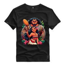 Camiseta Camisa Unissex Moana Maue Filme Lançamento Estampa Dtf Ótima Qualidade Algodão Básica