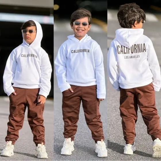 Conjunto Infantil Agasalho Moletom Flanelado Inverno Quentinho com capuz lançamento