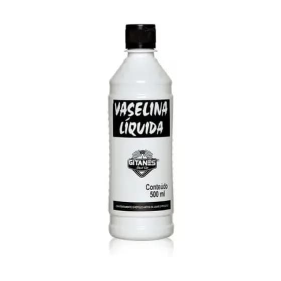 Vaselina Liquida (industrial) 500ml Gitanes fechaduras, pinos de capô, pólos de bateria, portascaixilhas e roldanas de cortinas, fechaduras, dobradiças, deslizes de gavetas, molinetes e corretilhas para pesca, entre outros.