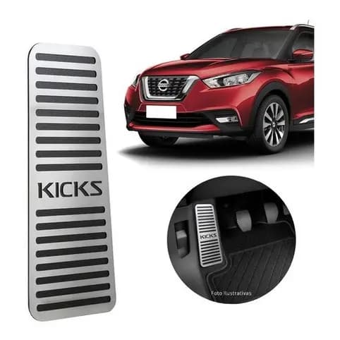 Descanso De Pe Nissan Kicks 2017 2018 2019 2020 2021 em aco inox escovado