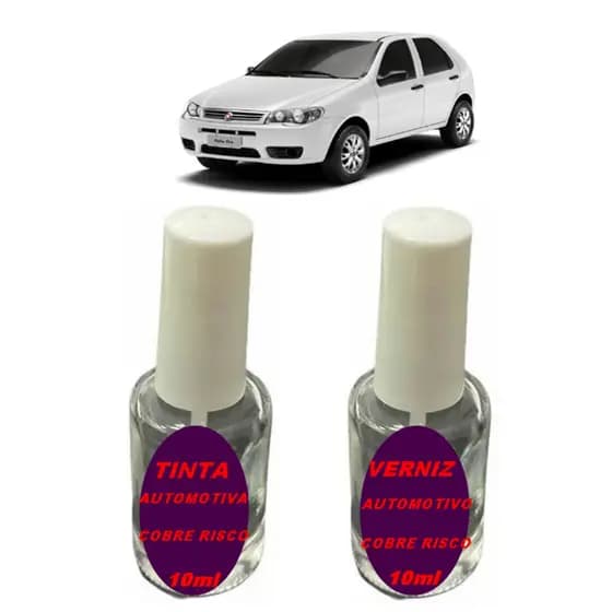 Tinta Automotiva cobre Risco Carro Fiat Palio 2006 2007 2008 2009 2010 2011 2012 2013 2014 Fire Branco