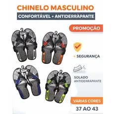 Chinelo Masculino Antiderrapante PVC Confortável Estampado Casual