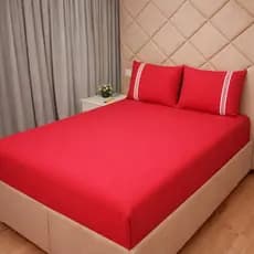 Jogo de Cama Lençol Casal De Malha 3 Peças 100% Algodão (1 Lencol com elástico + 2 Fronhas c/ zíper)