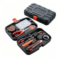 Kit Ferramentas Manuais Reparo Casa 21 Peças Maleta Portátil Com Fita Multiuso Para Consertos Domésticos